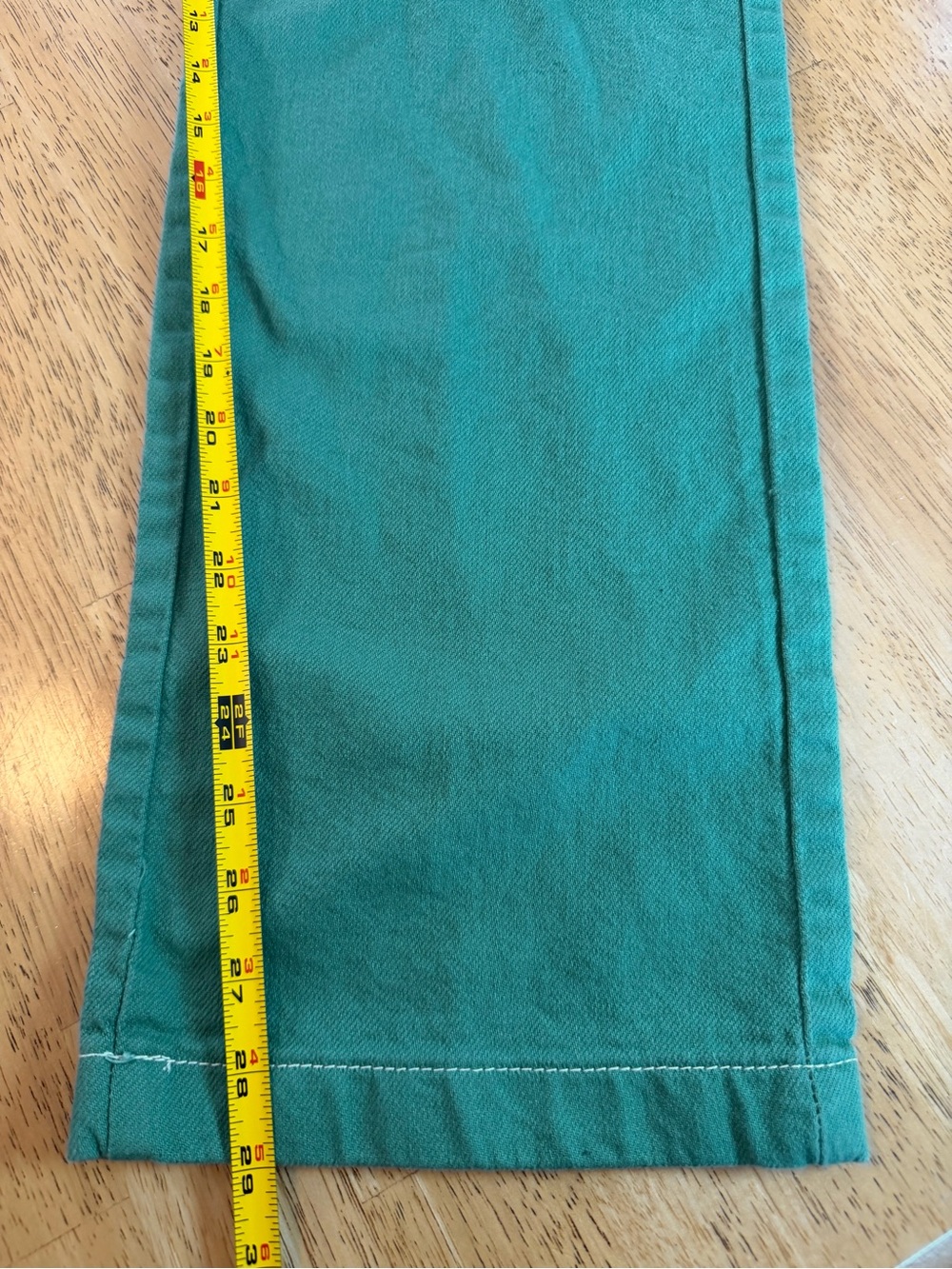 S.O.N.G. 90s Boyfriend Cargo Jeans Women's Size 13/31 Green High Rise Pockets - Picture 8 of 9